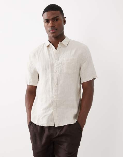 Cotton On relaxed linen short sleeve shirt in oatmeal - view 1