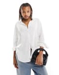 [Cotton:On] Cotton On relaxed oversized shirt in white linen 14 WHITE