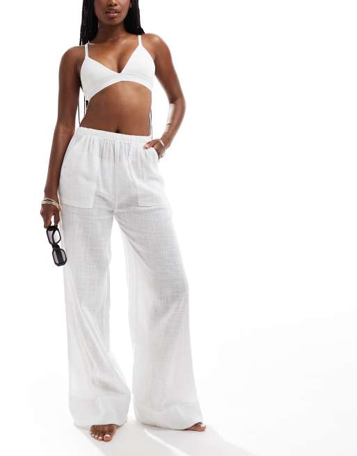 Cotton On Relaxed pocket beach pant in white - WHITE