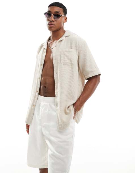 Cotton On relaxed shirt in retro gauze ecru - view 1