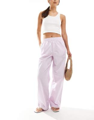 Cotton:on Cotton On Relaxed Straight Leg Pants In Dusk Pink Stripe