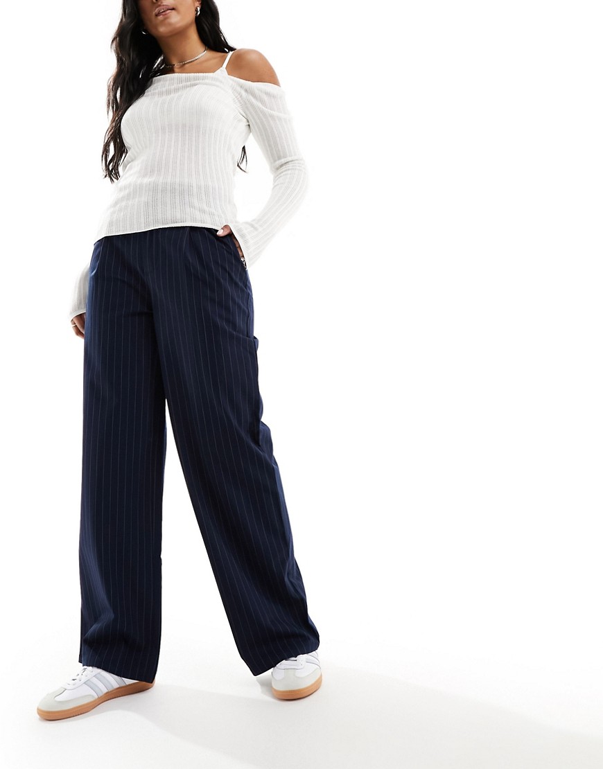 Cotton:On Cotton On relaxed suit pants in navy pinstripe