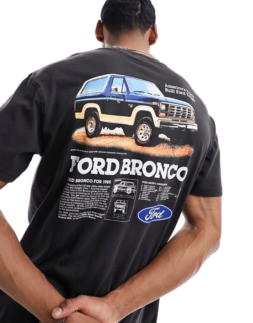 Cotton On relaxed t-shirt in overwashed black with Ford Bronco graphic