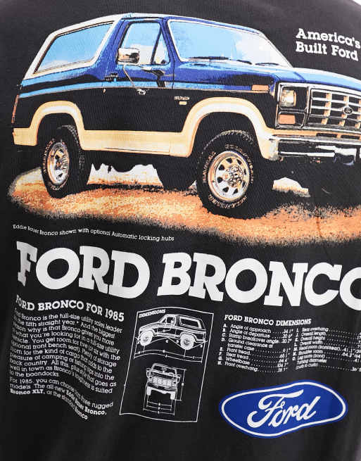 Cotton On relaxed t-shirt in overwashed black with Ford Bronco graphic , 3 of 4