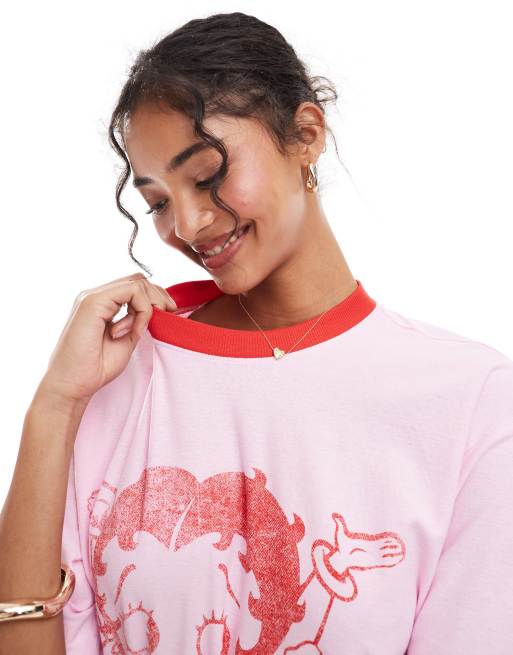 Cotton On relaxed t-shirt in pink with Betty Boop graphic, 2 of 4