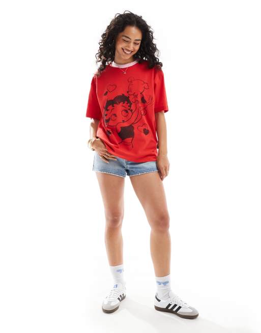 Cotton On relaxed T-shirt in red with Betty Boop graphic, 2 of 4