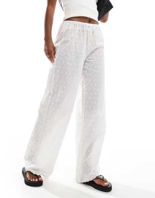 Cotton:On Cotton On relaxed trousers in white broiderie
