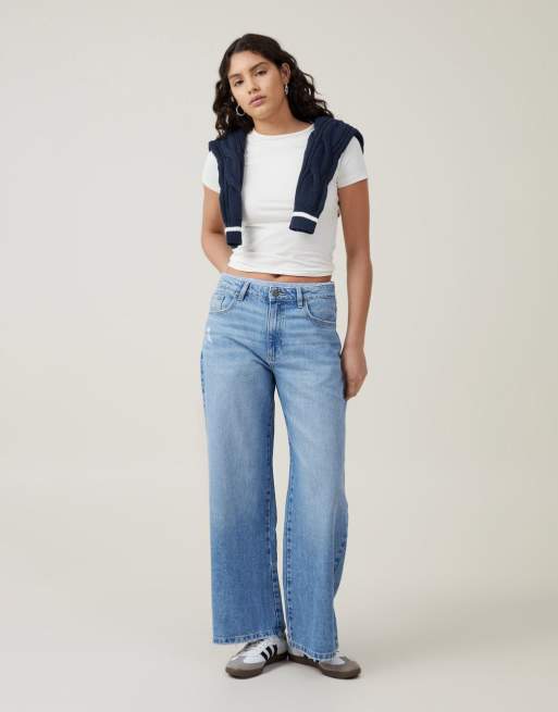 Cotton On Relaxed wide jean in breeze blue worn
