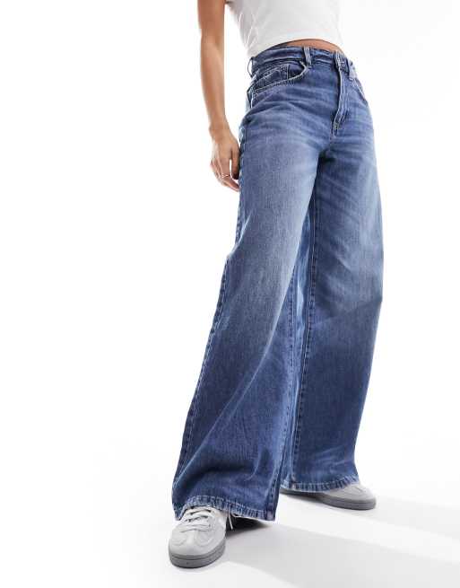 Cotton On Relaxed wide leg jean in dark blue ASOS