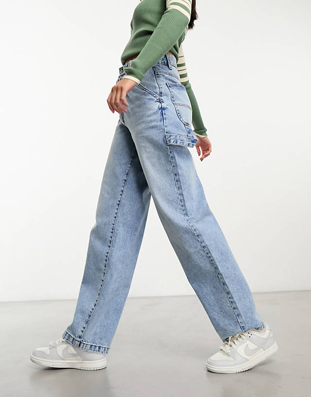 Cotton:On - Cotton On relaxed wide leg jean in light wash denim