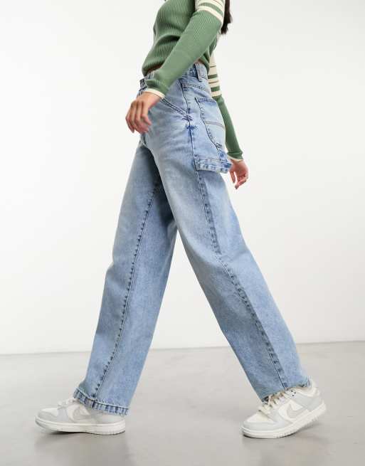 Cotton On relaxed wide leg jean in light wash denim ASOS