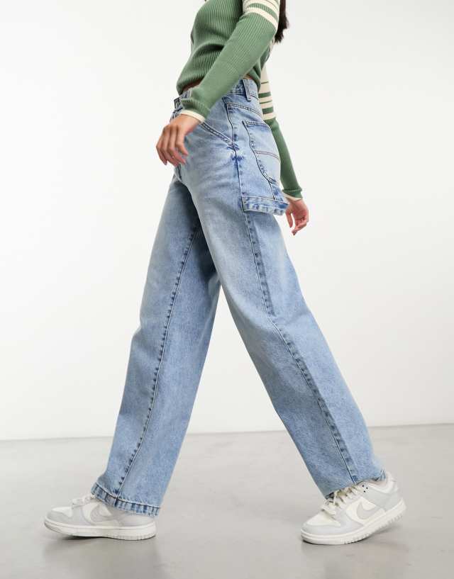 Cotton:On - Cotton On relaxed wide leg jean in light wash denim