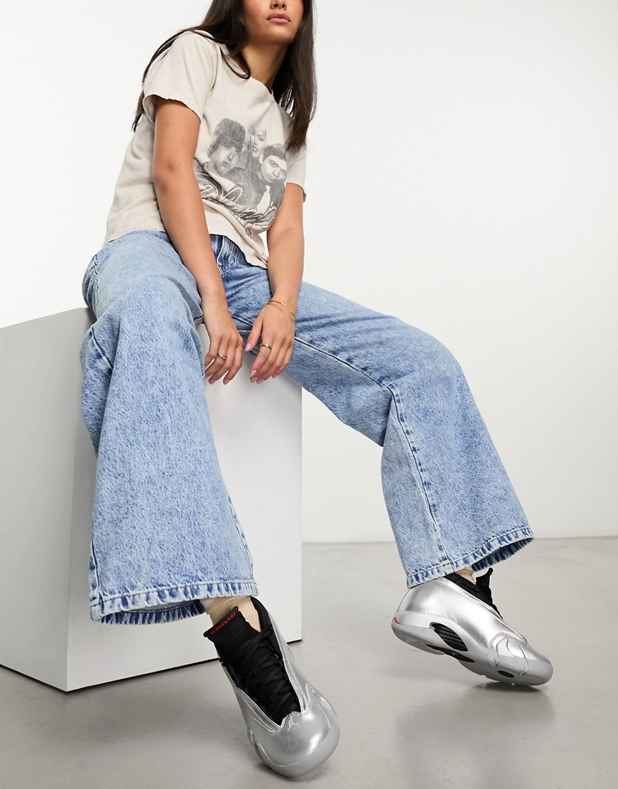 Cotton On relaxed wide leg jean in washed blue denim