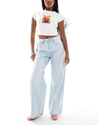 Cotton:on Loose Straight Leg Jeans In Vintage Washed Blue