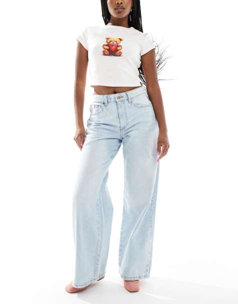 Cotton On relaxed wide leg jeans in pearl blue - view 1