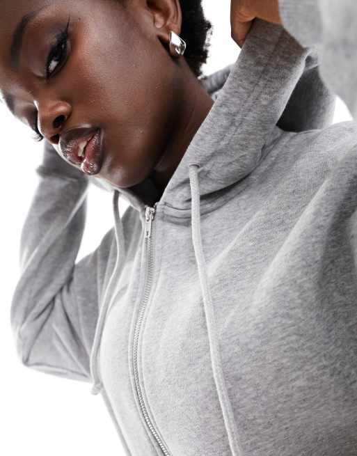 Cotton On relaxed zip front hoodie in gray