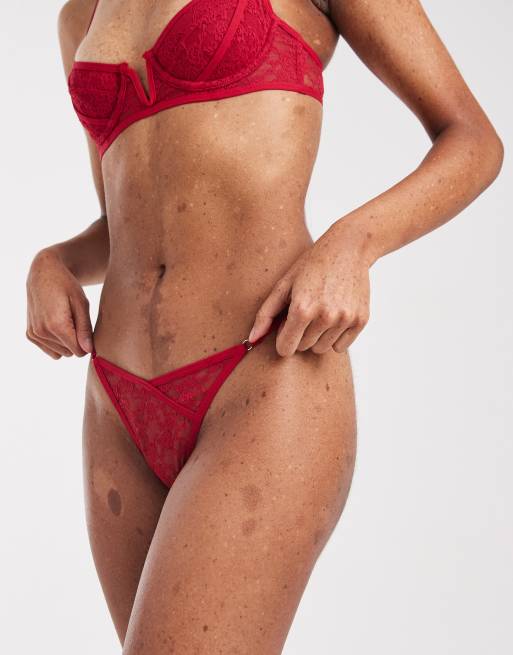 Cotton On remi lace cheeky brief in red, 2 of 4