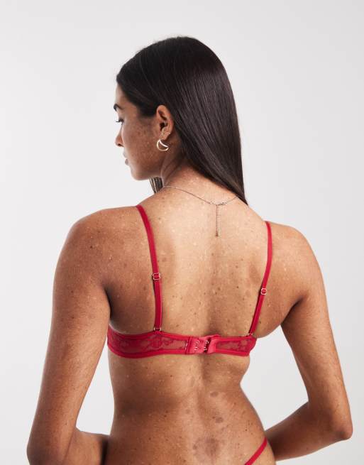 Cotton On - Remi - Reggiseno a balconcino in pizzo rosso con ferretto, 4 di 4