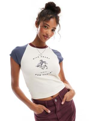 Cotton:on Cotton On Retro Raglan Graphic Tee In Neutral