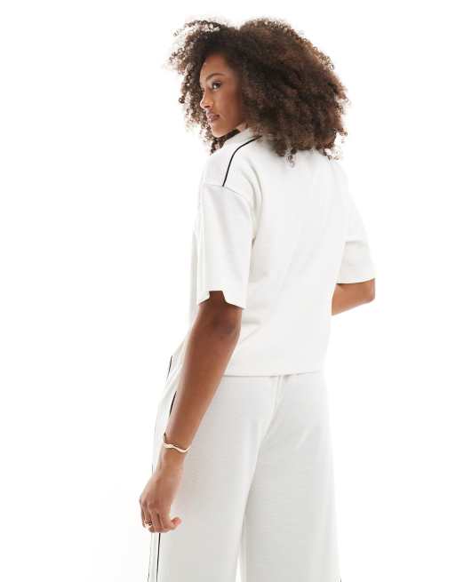 Cotton On ribbed beach polo top in coconut milk, 4 of 4