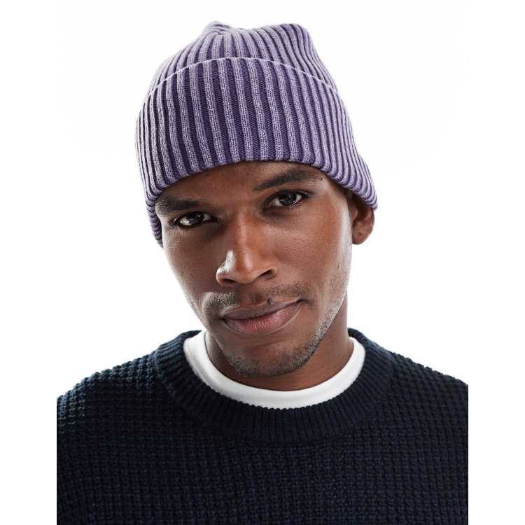 Cotton On ribbed beanie in black purple | ASOS