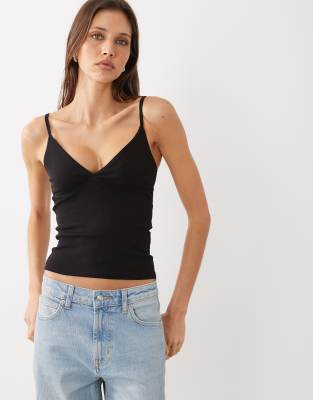 Cotton On Ribbed Cami In Black