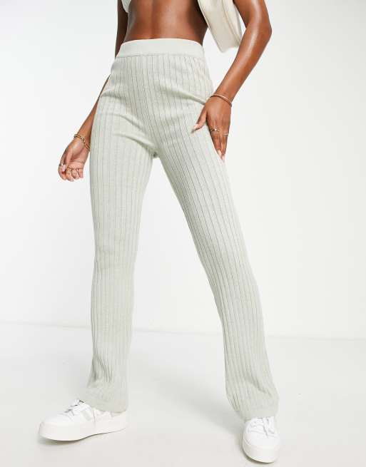 Ribbed High Waist Flared Pants – Pretty Bash