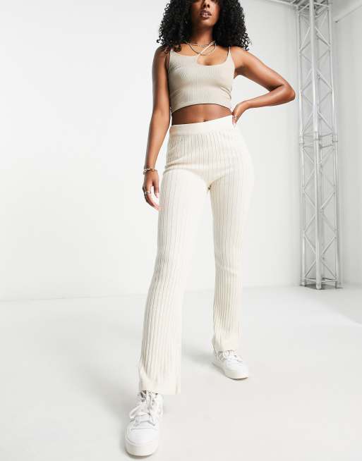 Ribbed Flare Trousers