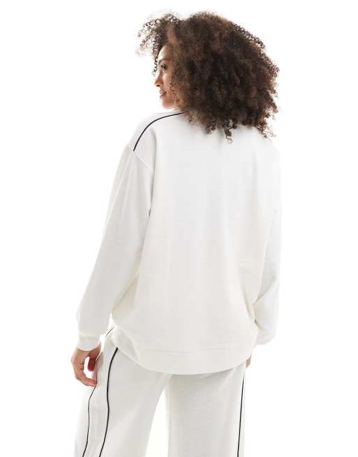 Cotton On ribbed long sleeve beach top in white, 4 of 4