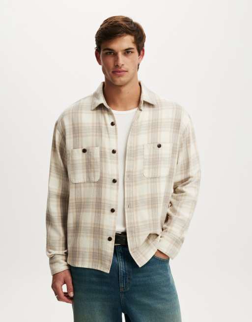 Cotton On Richmond long sleeve shirt in beige, 2 of 4