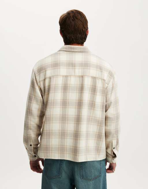 Cotton On Richmond long sleeve shirt in beige, 4 of 4