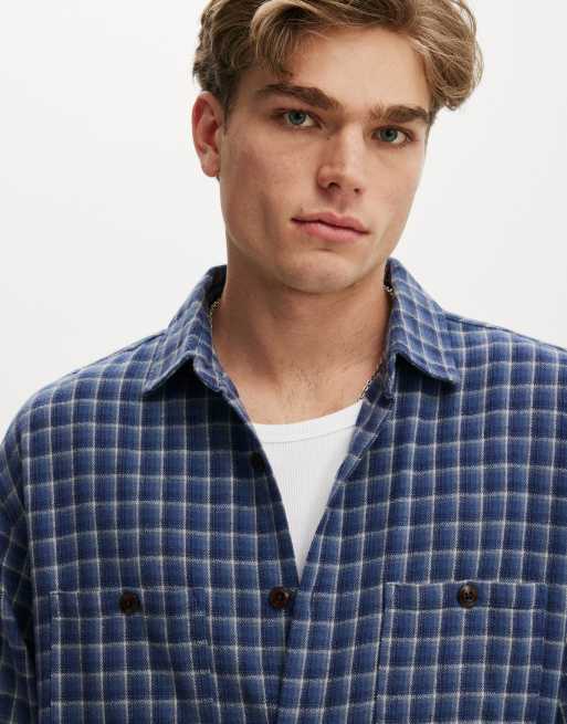 Cotton On Richmond long sleeve shirt in blue, 3 of 4