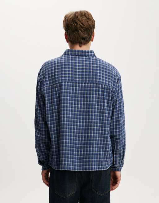 Cotton On Richmond long sleeve shirt in blue, 4 of 4