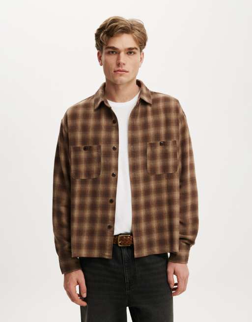 Cotton On Richmond long sleeve shirt in brown, 2 of 4