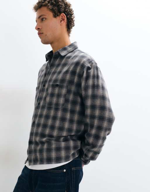 Cotton On richmond long sleeve shirt in charcoal ombre check, 3 of 5