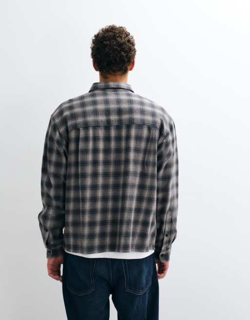 Cotton On richmond long sleeve shirt in charcoal ombre check, 4 of 5