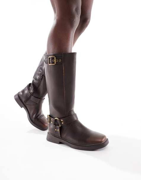 Cotton On Riley biker boots in distressed brown - view 1
