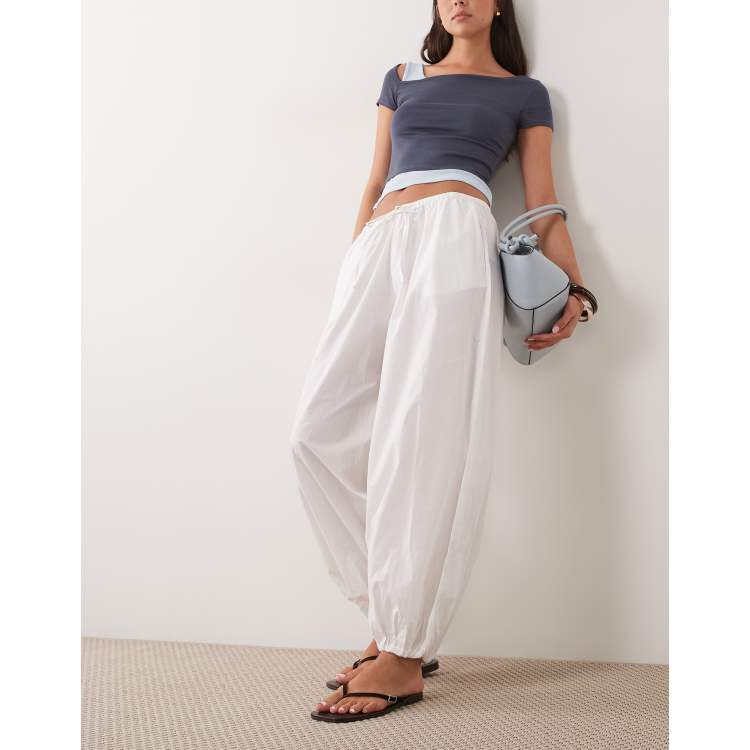 予約完売品 argue COTTON NYLON BALLOON FOODIE Cotton On Rio balloon pant in white | ASOS