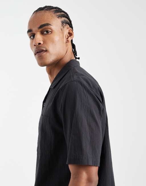 Cotton On - Riveria - Camicia a maniche corte nero sbiadito, 4 di 5