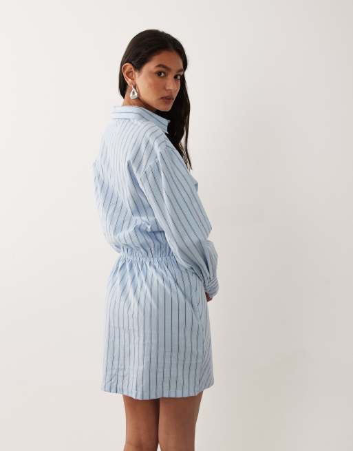Cotton On - Robe chemise courte à rayures - Bleu, 4 de 4