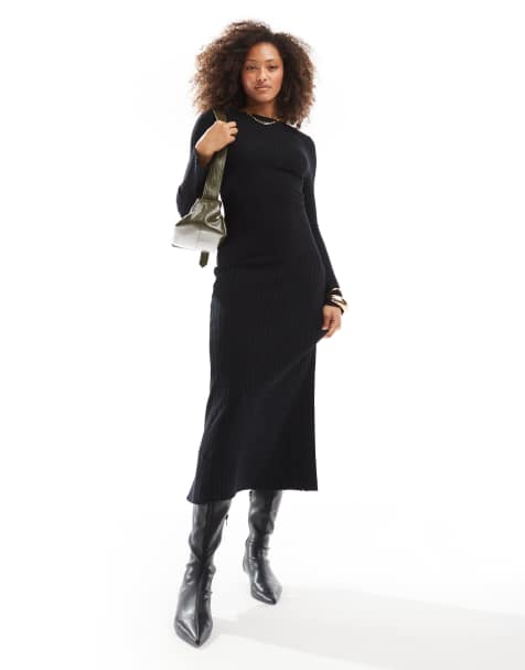 Cotton On - Robe longue en maille - Noir - view 1