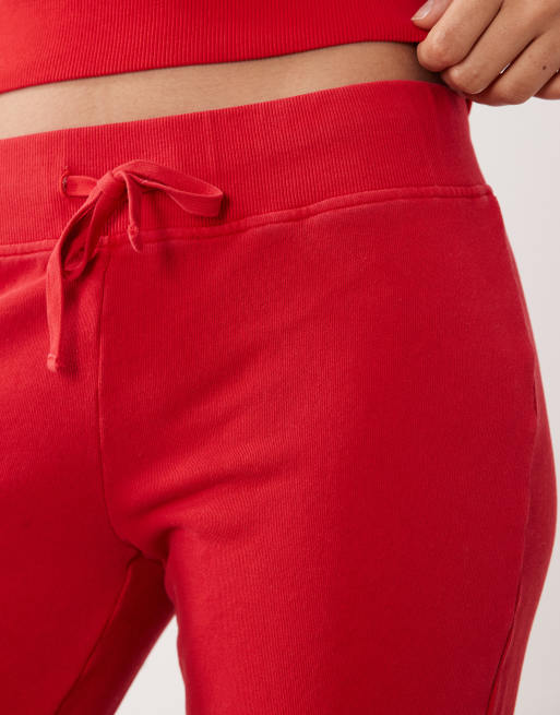 Cotton On – Röda, utsvängda sweatpants med låg midja, del av set, 4 av 5