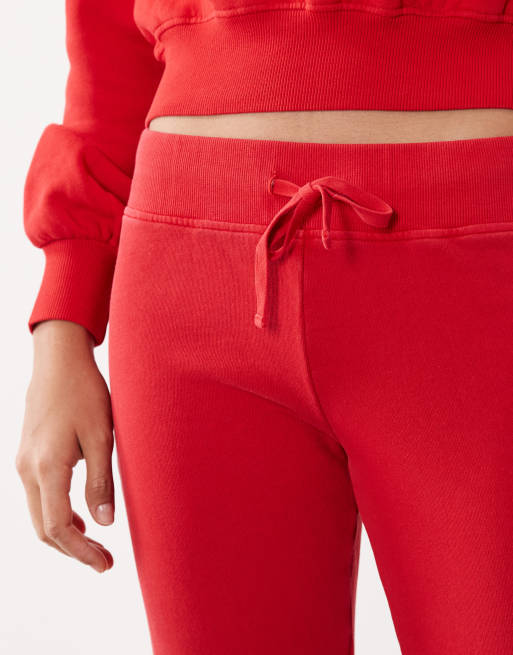 Cotton On – Röda, utsvängda sweatpants med låg midja, del av set, 5 av 5