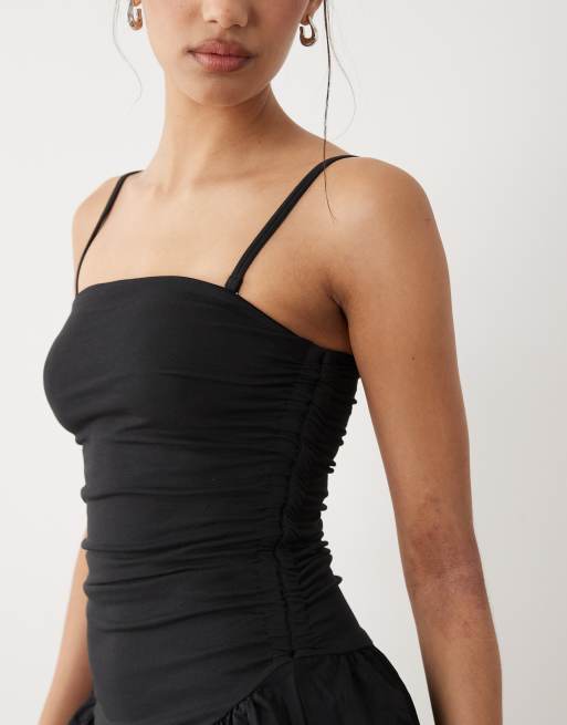 Cotton On romee shirred side maxi dress in black, 3 of 4