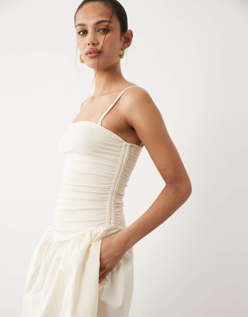 Cotton On romee shirred side maxi dress in porcelain, 2 of 4