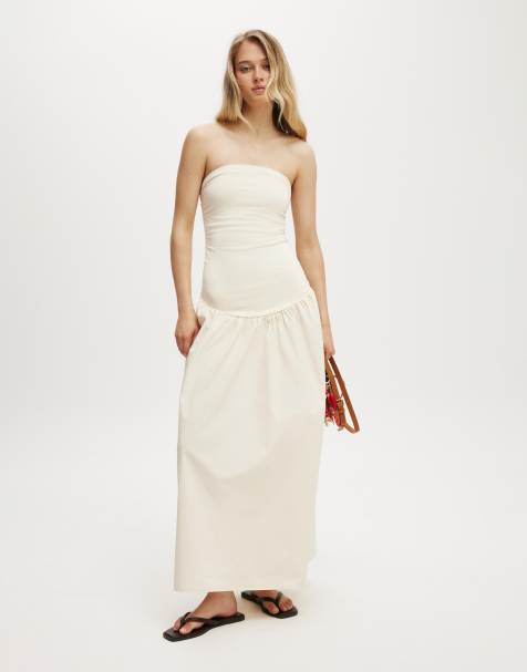 Cotton  On Romee shirred side maxi dress in white - view 1