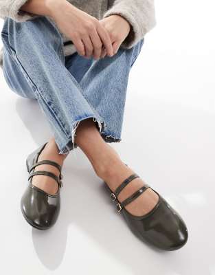 Cotton:on Cotton On Romy Double Buckle Flats In Green