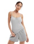 [Cotton:On] Cotton On rosette detail cami sleep top in grey marl 10 Grey marl rib