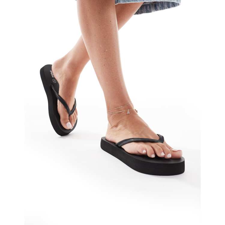 Cotton On rubi flatform flip flop in black