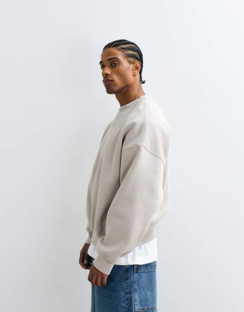 Cotton On - Ruimvallend sweatshirt met ronde hals in gemêleerd grijs - view 1